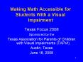 Making Math Accessible for Students With a Visual Impairment