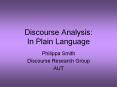 Discourse Analysis: In Plain Language