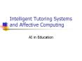 Intelligent Tutoring Systems and Affective Computing