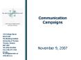 Communication Campaigns