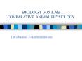 BIOLOGY 305 LAB COMPARATIVE ANIMAL PHYSIOLOGY