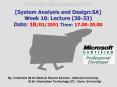 System Analysis and Design:SA Week 10: Lecture 3033 Date: 18012551 Time: 17'0020'00