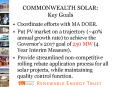 COMMONWEALTH SOLAR: Key Goals