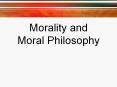 Morality and Moral Philosophy