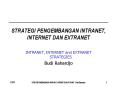 STRATEGI PENGEMBANGAN INTRANET, INTERNET DAN EXTRANET