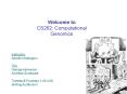 Welcome to CS262: Computational Genomics