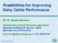 Possibilities for Improving Dairy Cattle Performance