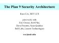 The Plan 9 Security Architecture