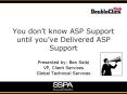 You dont know ASP Support until youve Delivered ASP Support