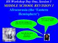 HS Workshop Day One, Session 3 MIDDLE SCHOOL REVISION I Afroeurasia the Eastern Hemisphere
