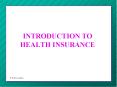 INTRODUCTION TO HEALTH INSURANCE