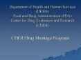 Department of Health and Human Services DHHS Food and Drug Administration FDA Center for Drug Evalua