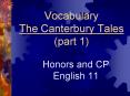 Vocabulary The Canterbury Tales part 1