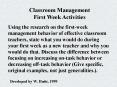 First Week Management Activities