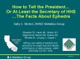 How to Tell the President Or At Least the Secretary of HHS The Facts About Ephedra