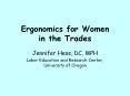 Ergonomics for Women in the Trades