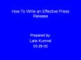 How To Write an Effective Press Release