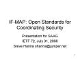 IF-MAP: Open Standards for Coordinating Security