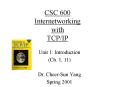 CSC 600 Internetworking with TCPIP