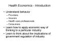 Health Economics Introduction
