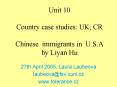 Unit 10 Country case studies: UK, CR Chinese immigrants in U'S'A by Liyan Hu