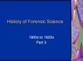History of Forensic Science