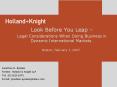 Look Before You Leap Legal Considerations When Doing Business in Dynamic International Markets Bosto