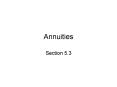 Annuities