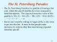 The St' Petersburg Paradox