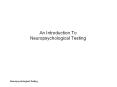 An Introduction To Neuropsychological Testing