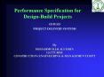 Performance Specification for DesignBuild Projects