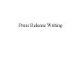 Press Release Writing