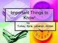 Important Things to Know