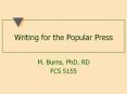 Writing for the Popular Press