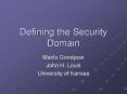 Defining the Security Domain