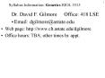 Syllabus Information: Genetics BIOL 3313
