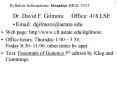 Syllabus Information: Genetics BIOL 3313