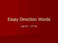 Essay Direction Words