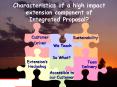 Characteristics of a high impact extension component of Integrated Proposal