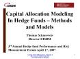 Capital Allocation Modeling In Hedge Funds Methods and Models