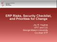 ERP Risks, Security Checklist, and Priorities for Change