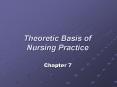 Theoretic Basis of Nursing Practice