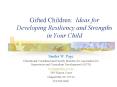 Gifted Children: Ideas for Developing Resiliency and Strengths in Your Child