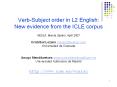 Verb-Subject order in L2 English: