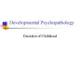 Developmental Psychopathology