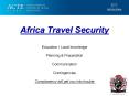Africa Travel Security Education Local knowledge Planning