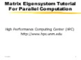 Matrix Eigensystem Tutorial For Parallel Computation