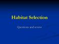 Habitat Selection