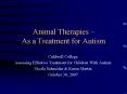 Animal Therapies As a Treatment for Autism