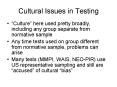 Cultural Issues in Testing